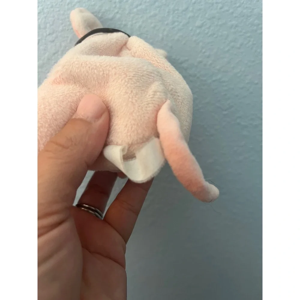 Vintage Babe The Sheep‎ Pig Plush Bean Bag Toy with Collar and Name Tag Pink
